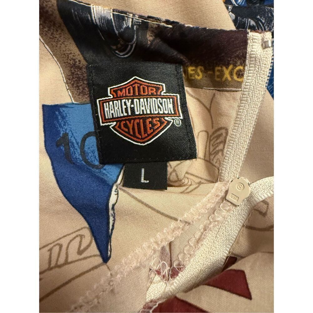 Harley Davidson Vintage 1990’s Dress Sleeveless Logo/Magazine Print Sz. L - Picture 4 of 7